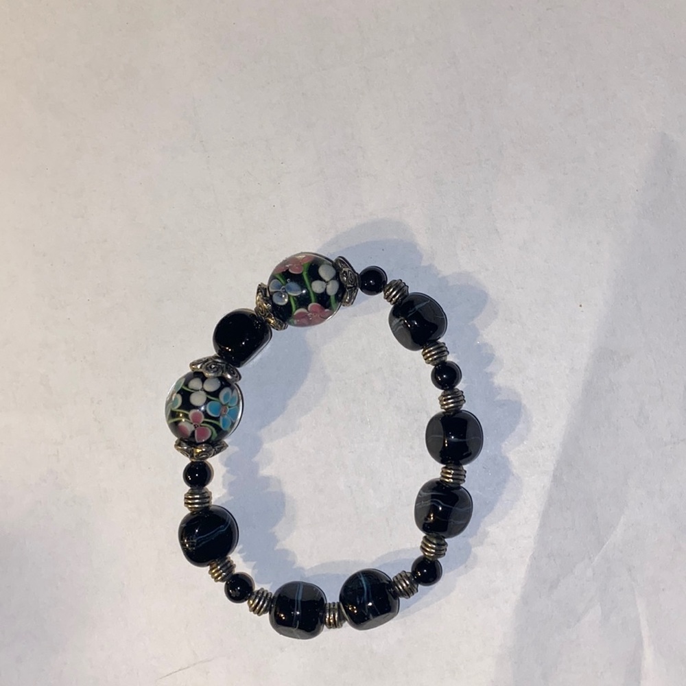 3 for $10 bracelet stretchy black,blue, pink